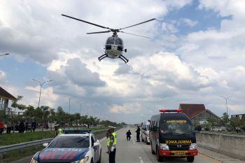 Polda Lampung gelar simulasi evakuasi udara di Tol Trans Sumatera