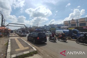 Jalintim ruas Palembang-Banyuasin ramai  pemudik