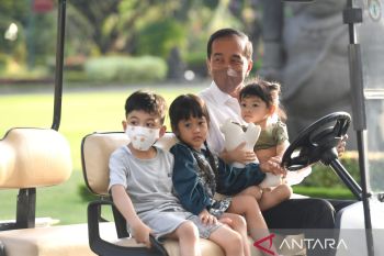 Presiden Jokowi isi libur Lebaran dengan bermain bersama cucu-cucu