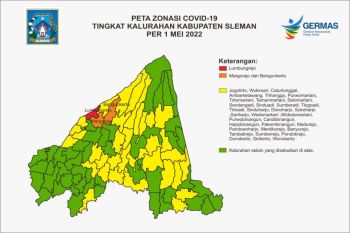 Masih terdapat satu kelurahan di Sleman zona merah COVID-19