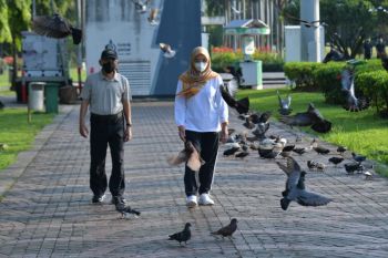 Wapres isi akhir pekan berolahraga di Monas