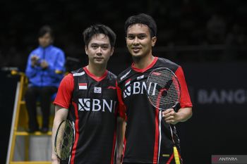 Indonesia unggul 2-0  atas Jepang lewat duet Ahsan/Kevin