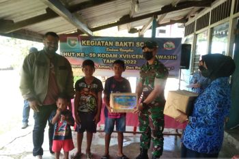 Kodim Biak Numfor gelar bakti sosial peringati HUT Kodam Cenderawasih
