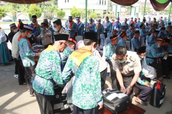 JCH kloter pertama Lampung tiba di Asrama Haji