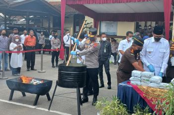 Polisi musnahkan barang bukti narkotika hasil tangkapan terbesar di Sumbar (Video)