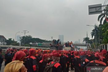 Buruh peserta unjuk rasa dipastikan tidak ada yang diamankan polisi