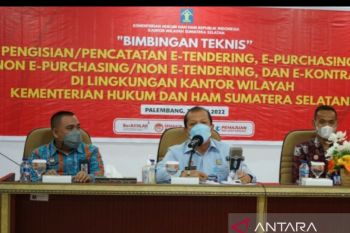 Kanwil Kemenkumham Sumsel gelar bimtek e-Tendering