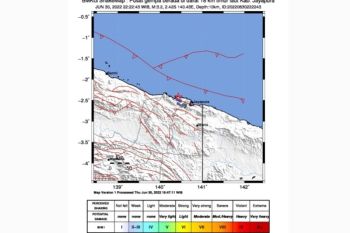 Gempa dengan magnitudo 6,0 guncang Mamberamo Papua