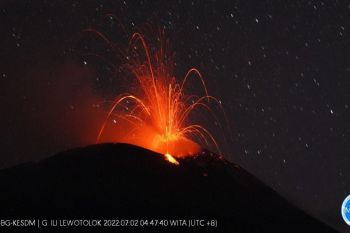 Pos pemantau catat 15 kali letusan terjadi di gunung Ile Lewotolok