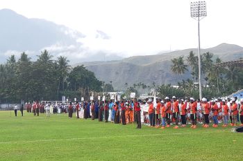 350 personil Polres Jayapura amankan Porkab II Kabupaten Jayapura