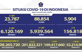 Kasus harian positif COVID-19 bertambah 3.822 orang