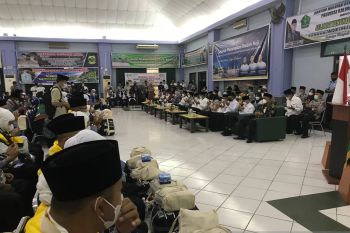 Penyambutan jamaah haji Derbarkasi Batam dilaksanakan di Asrama Haji