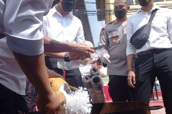 Polda Lampung musnahkan barang bukti puluhan kilogram narkoba