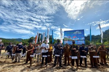 Lantamal II-Semen Padang tanam 4.000 batang mangrove di Sungai Pinang