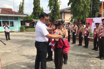 Bupati hadiri upacara pelepasan kontingen Kwartir Cabang 0302 Pramuka Kabupaten Solok