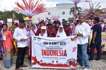 Ribuan peserta meriahkan pawai budaya di Kecamatan Bukit Batu