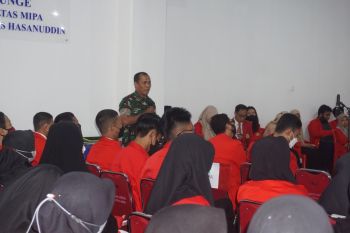 Danramil Mandai beri materi bela negara kepada mahasiswa baru Unhas