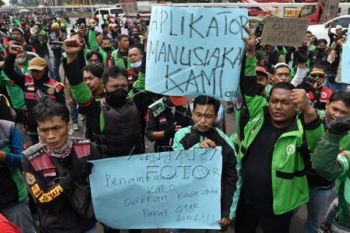 Unjuk Rasa Pengemudi Ojek Daring