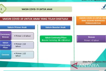 BPOM setujui 3 vaksin COVID-19 untuk anak