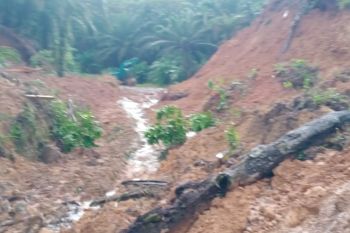 Jalan penghubung desa di Mukomuko kembali tertimbun longsor
