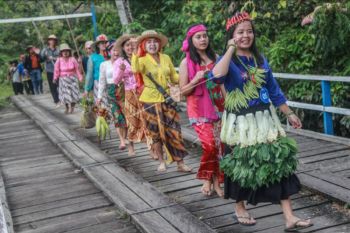 Pawai petani Dayak