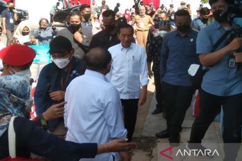 President Jokowi visits traders at Wameo Baubau Market