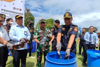 Bea Cukai Palu  musnahkan hasil sitaan senilai Rp1,4 miliar