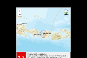 Mataram digoyang gempa 3,7 Magnitudo