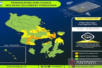 Cuaca sebagian wilayah Sultra cerah berawan