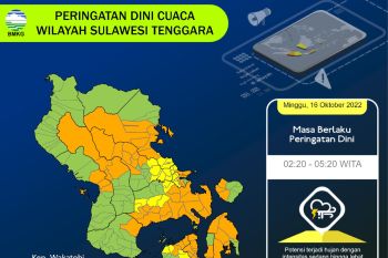 Hampir seluruh wilayah Sultra berpotensi hujan