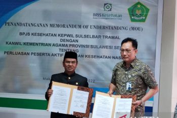 BPJS Kesehatan bersama Kanwil Kemenag Sulsel teken MoU perluasan JKN