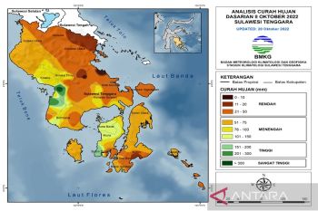 BMKG sebut potensi hujan di Sultra mulai berkurang