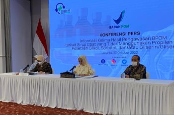 BPOM dalami temuan EG dan DEG lebihi batas di beberapa produk obat sirop