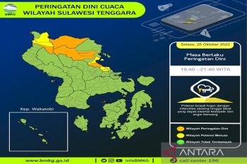 BMKG: Berpotensi hujan ringandi sejumlah wilayah Sultra