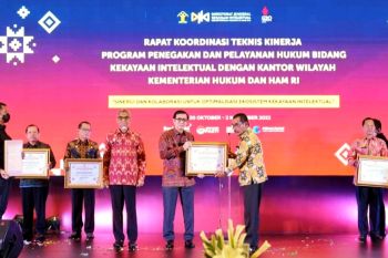 Kemenkumham Sulsel raih tiga penghargaan bidang kekayaan intelektual
