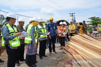 Di akhir jabatan bupati-wabup pantau progress jembatan pengganti Tanipah