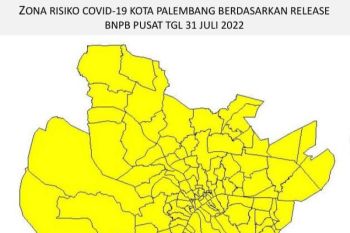 Kota Palembang masih berstatus zona kuning COVID-19
