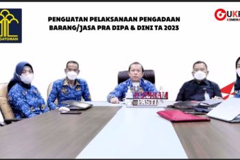 Kakanwil Kemenkumham Sumsel Ikuti Anev  pengadaan barang dan jasa