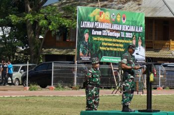 Korem 131/Santiago gelar latihan penanggulangan bencana alam di Tomohon