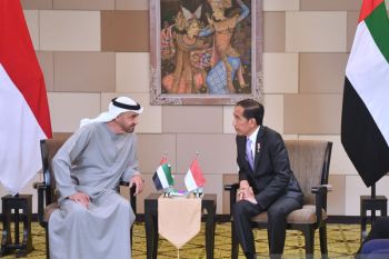 Jokowi bertemu dengan Presiden PEA Sheikh Mohammed di Bali