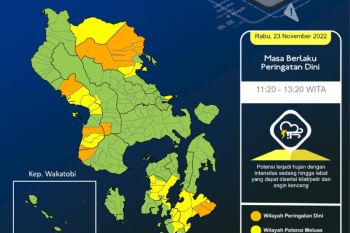 BMKG sebut potensi hujan di beberapa daerah di Sultra masih terjadi