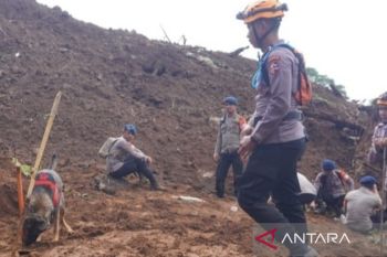 Sepuluh ekor anjing pelacak K9 dikerahkan cari korban longsor Cianjur