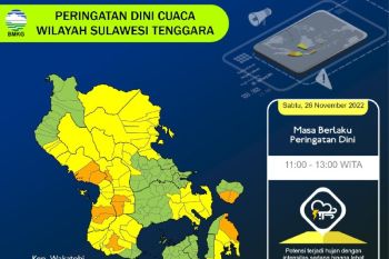 Hujan diprakirakan mengguyur sejumlah daerah di Sultra