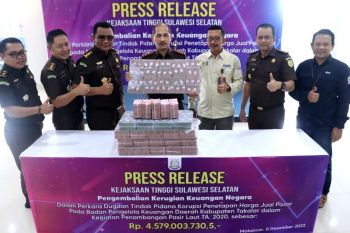 Kejati Sulsel terima uang titipan Rp4,5 miliar terkait tambang pasir