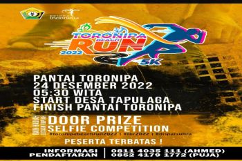 Dispar Sultra promosi kawasan Wisata Kendari-Toronipa lewat lomba lari