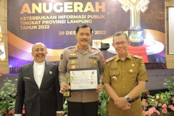 Polda Lampung dapat penghargaan tentang keterbukaan informasi publik