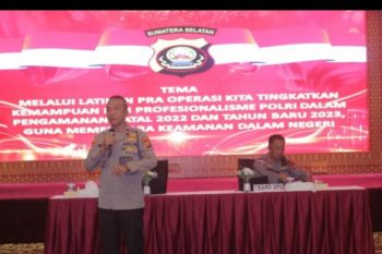 Polda Sumsel gelar latihan praops pengamanan Natal dan Tahun Baru