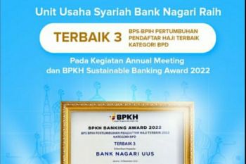 UUS Bank Nagari raih penghargaan terbaik III kategori BPS-BPIH