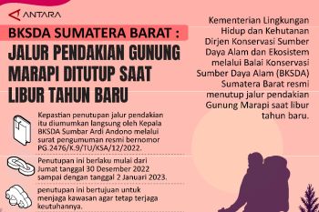 BKSDA Sumatera Barat : Jalur pendakian Gunung Marapi ditutup saat Libur Tahun Baru