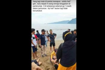 Empat remaja Kediri terseret ombak Prigi Trenggalek, satu hilang